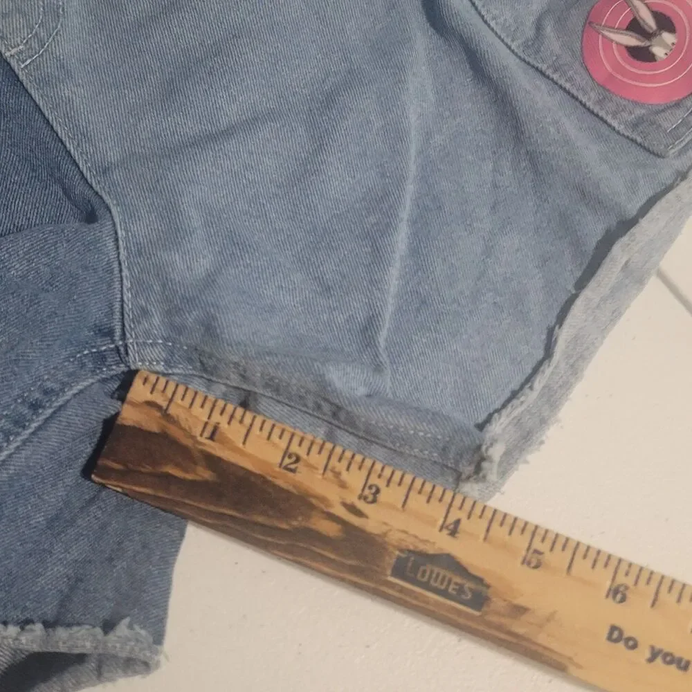 Looney Tunes Justice size 18 denim coverall jumper bugs bunny colorblock tweety